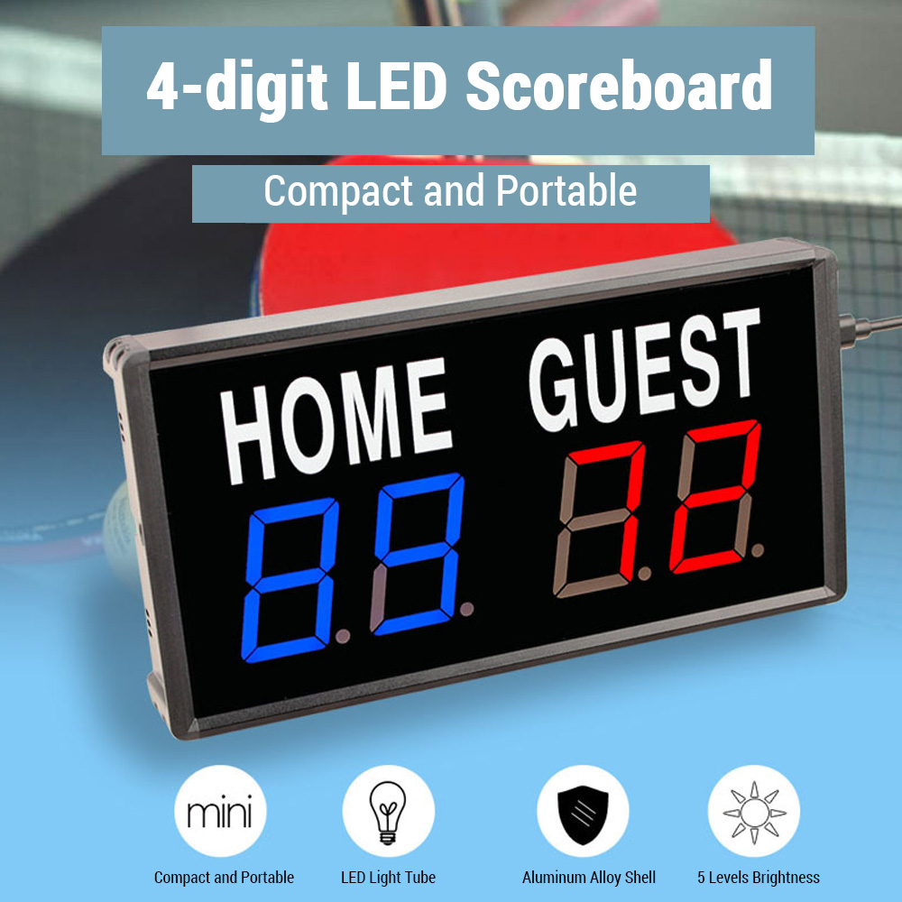 Draagbaar 4-cijferig LED-score - Badminton Scoreboard recensie en prijs
